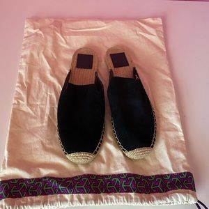 Tory Burch Black Max Espadrille Slide - Nat Suede size 9